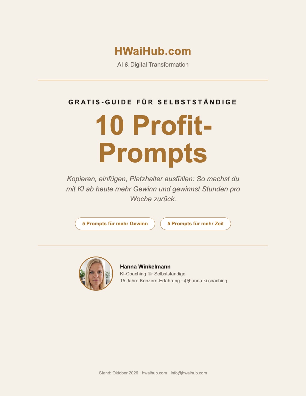 Deckblatt des Guides 10 Profit-Prompts